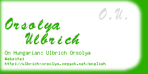 orsolya ulbrich business card